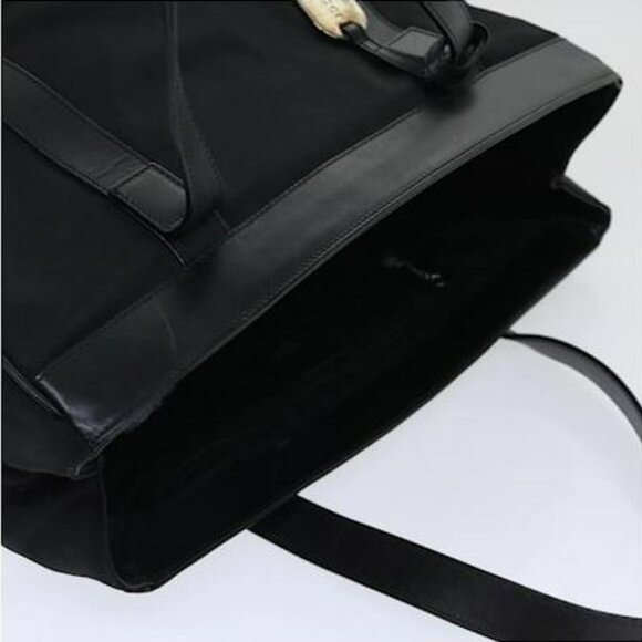 GUCCI Tote Bag Nylon and Leather Black - Picture 5 of 13